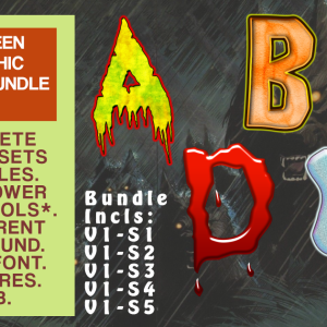 Halloween 3D Text Set Bundle 1