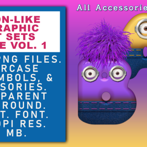 Minion-like Graphic Text Bundle