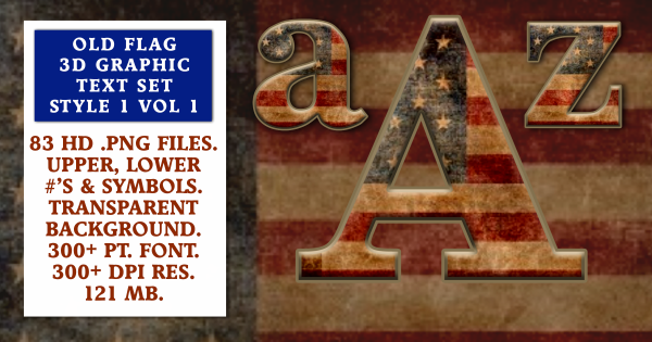 Old Flag Graphic Text Set