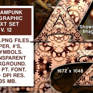 Steampunk Graphics Text Set #12