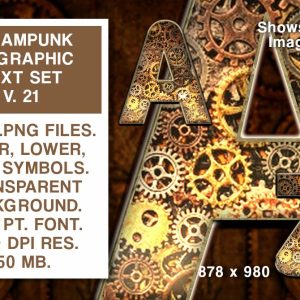 Steampunk Graphics Text Set #21