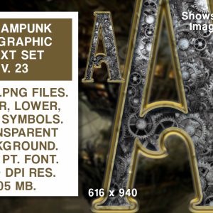 Steampunk Graphics Text Set #23