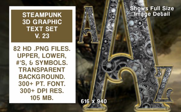 Steampunk Graphics Text Set #23