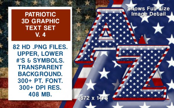 Patriotic Graphic Text Set v4