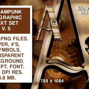 Steampunk Graphics Text Set #5