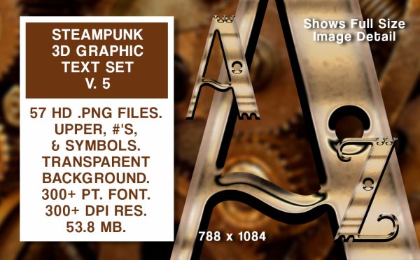 Steampunk Graphics Text Set #5