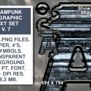 Steampunk Graphics Text Set #7