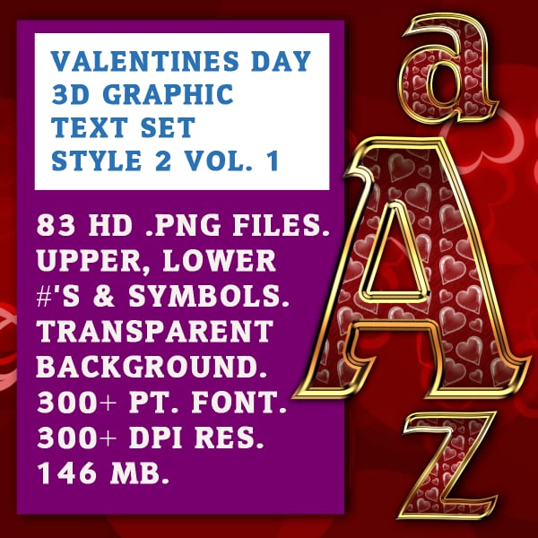 Valentine’s Graphic Text Vol 1 Set 2