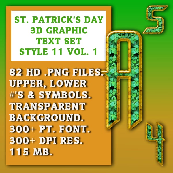 St Patrick's Day Graphic Text Style 11 Vol 1